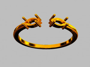 Marquise Open Ring Model Cetak 3D