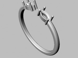 Marquise Open Ring Model Cetak 3D