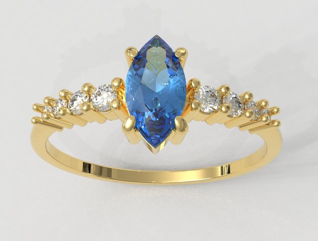 Marquise Ring 3D 프린트 모델 .c4d .max .obj .3ds .fbx .stl .blend 