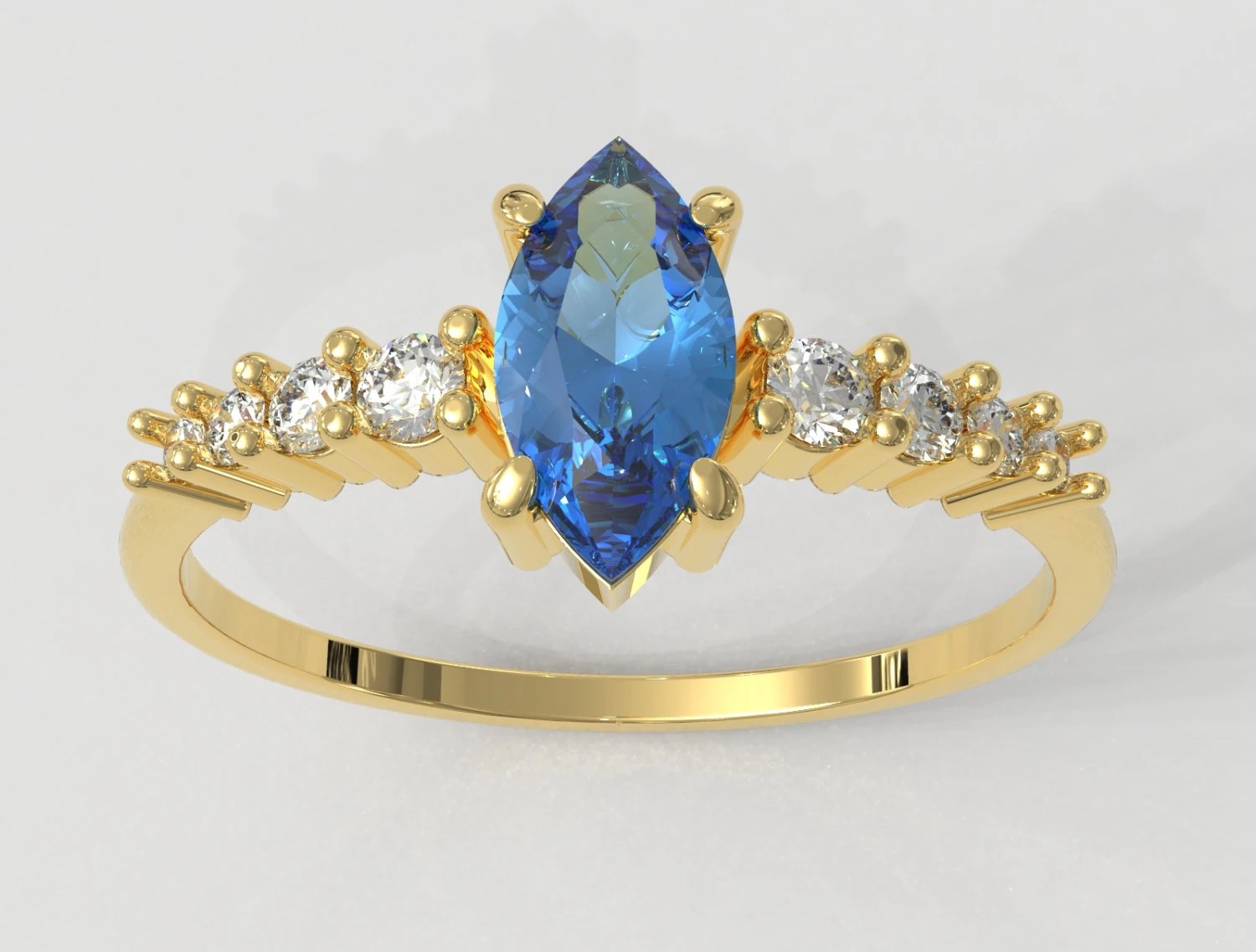 Marquise Ring 3D Print Model .c4d .max .obj .3ds .fbx .stl .blend 