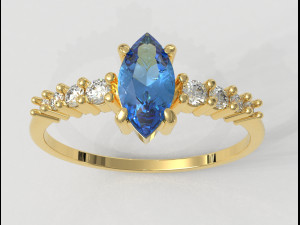 Marquise Ring 3D Print Model