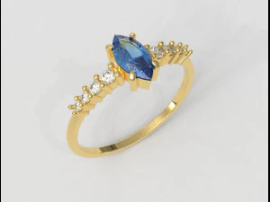 Marquise Ring 3D Print Model