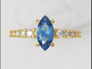 Marquise Ring 3D Print Model