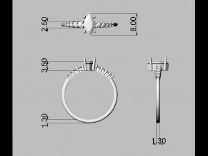 Marquise Ring 3D Print Model