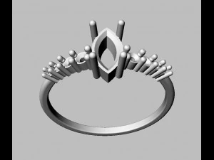 Marquise Ring 3D Print Model