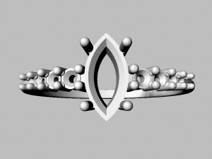 Marquise Ring 3D Print Model