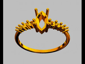 Marquise Ring 3D Print Model