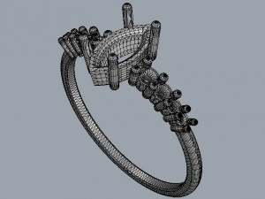 Marquise Ring 3D Print Model