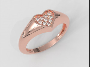 Heart Signet Ring 3D-printmodel