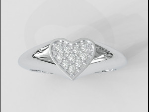 Heart Signet Ring 3D-printmodel