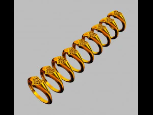 Heart Signet Ring 3D Print Model