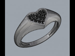 Heart Signet Ring 3D-printmodel