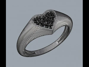 Heart Signet Ring 3D Print Model