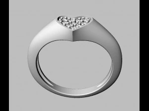 Heart Signet Ring 3D Print Model