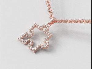 Puzzle Diamond Pendant Modello di stampa 3D