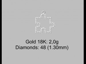 Puzzle Diamond Pendant Modello di stampa 3D
