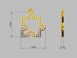 Puzzle Diamond Pendant Modello di stampa 3D