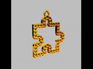 Puzzle Diamond Pendant Modello di stampa 3D