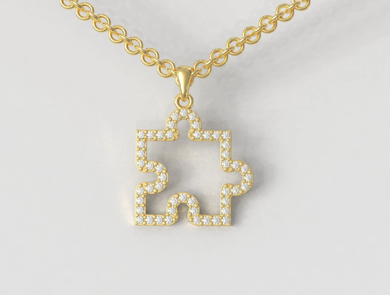 Puzzle Diamond Pendant 3D Print Model .c4d .max .obj .3ds .fbx .stl .blend