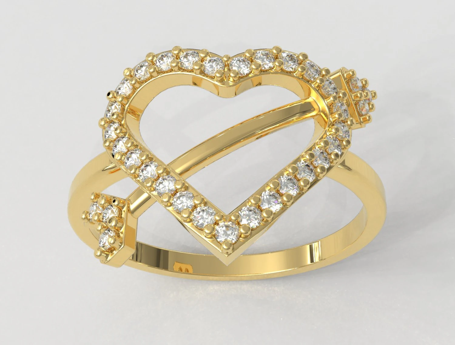 Heart Diamond Ring 3D Print Model .c4d .max .obj .3ds .fbx .stl .blend 