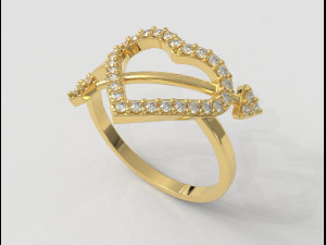 Heart Diamond Ring 3D Принт Модель