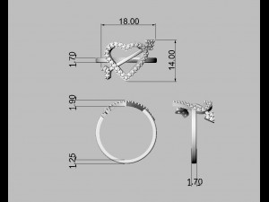 Heart Diamond Ring 3D Принт Модель