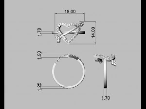 Heart Diamond Ring 3D Print Model