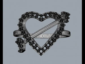 Heart Diamond Ring 3D Print Model
