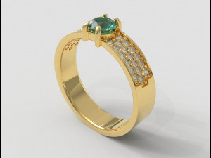Gemstone Classic Ring 3D Baskı Modeli