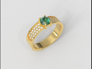 Gemstone Classic Ring 3D Baskı Modeli