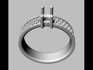 Gemstone Classic Ring 3D Baskı Modeli