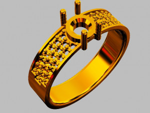 Gemstone Classic Ring 3D Baskı Modeli