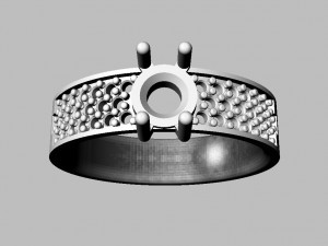Gemstone Classic Ring 3D Baskı Modeli