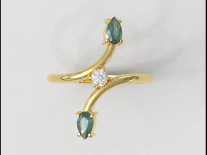Gemstone Modern Ring 3D Print Model