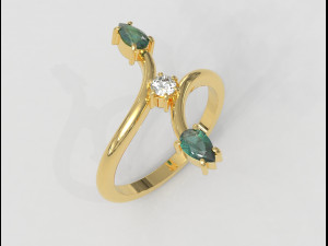 Gemstone Modern Ring 3D Druckmodell