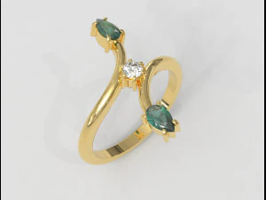 Gemstone Modern Ring 3D Print Model