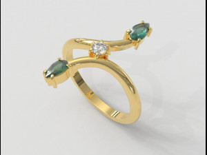Gemstone Modern Ring 3D Druckmodell