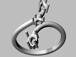 Gemstone Modern Ring 3D Print Model