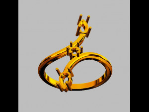 Gemstone Modern Ring 3D Druckmodell