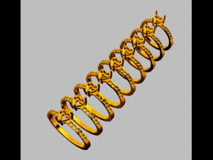 Heart Gemstone Ring Model Cetak 3D