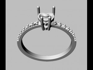 Heart Gemstone Ring Model Cetak 3D