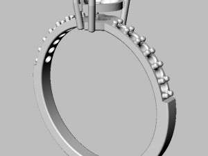 Heart Gemstone Ring Model Cetak 3D