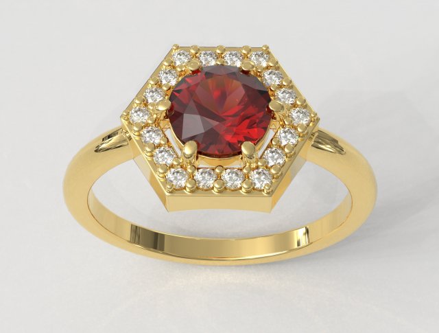 Gemstone Classic Ring 3D-Druckmodell .c4d .max .obj .3ds .fbx .stl .blend 