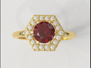 Gemstone Classic Ring 3D-Druckmodell