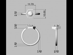 Gemstone Classic Ring 3D-Druckmodell