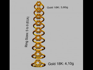 Gemstone Classic Ring 3D-Druckmodell