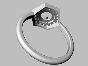 Gemstone Classic Ring 3D-Druckmodell