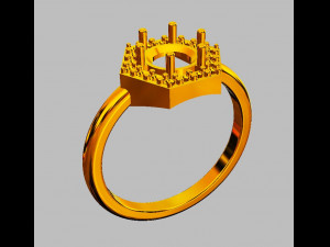 Gemstone Classic Ring 3D-Druckmodell