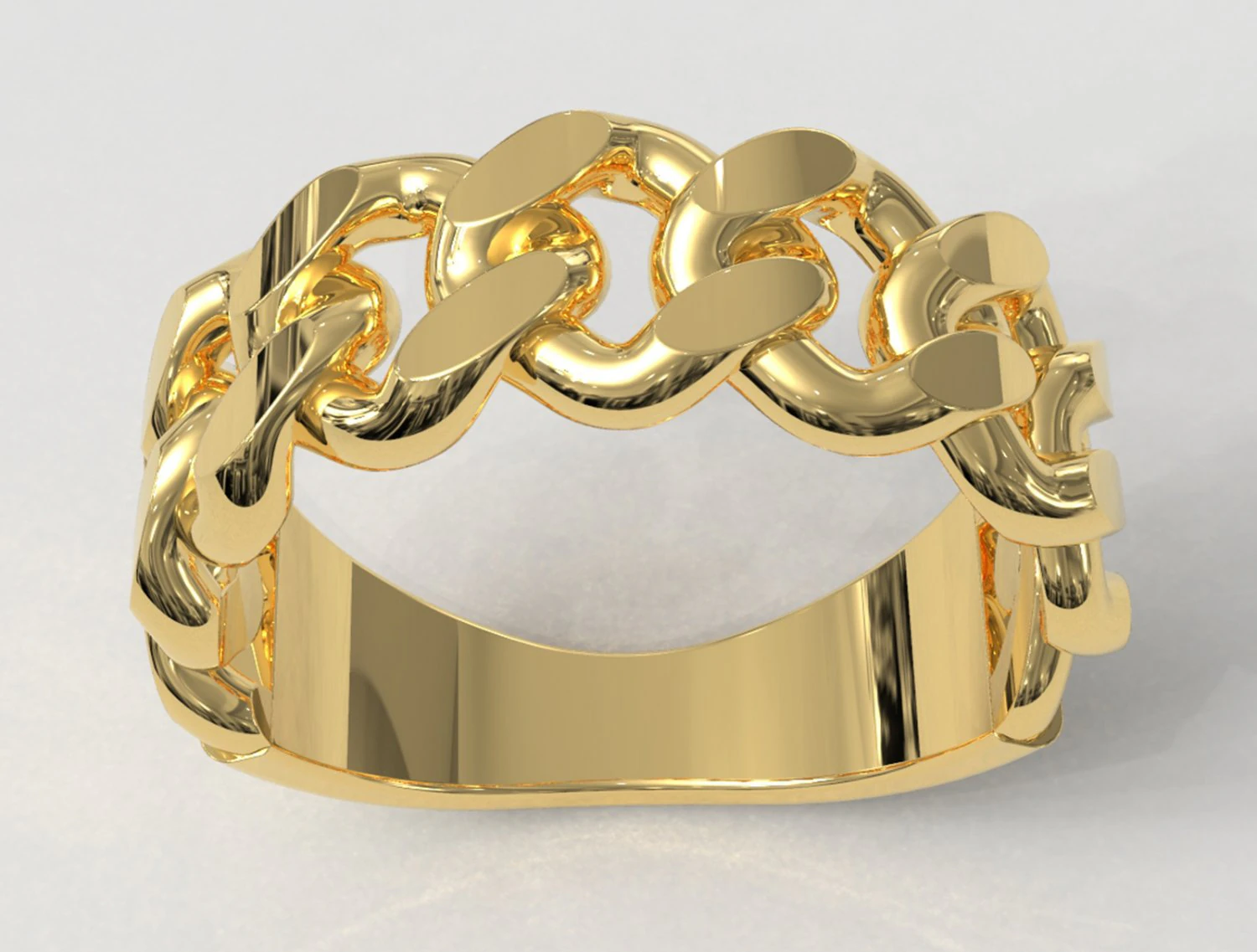 Cuban Link Ring 3D Print Model .c4d .max .obj .3ds .fbx .stl .blend 