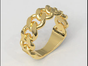 Cuban Link Ring 3D Print Model